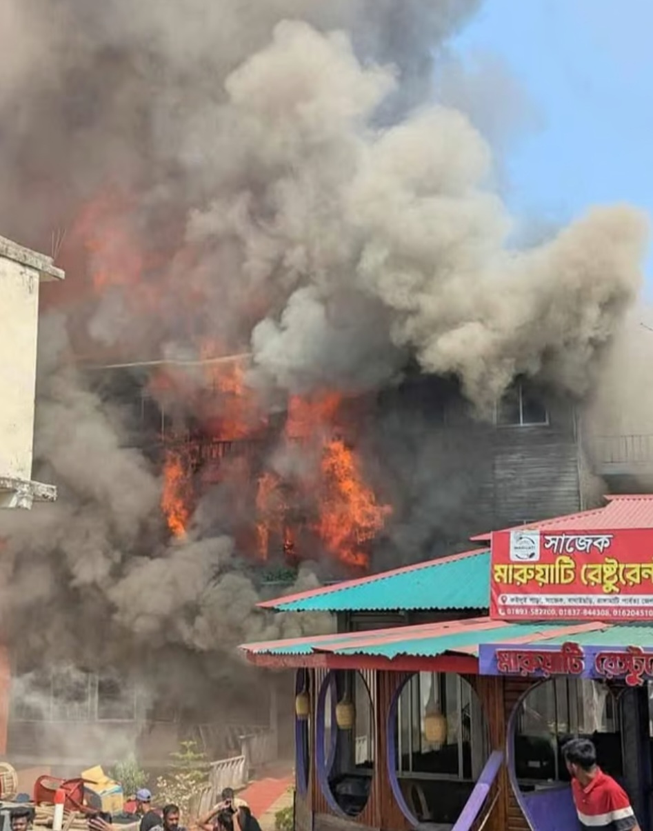 সাজেকে আগুন নিয়ন্ত্রণে আনা হয়েছে, তবে ৯৪টি রিসোর্ট, কটেজ এবং বসতঘর পুড়ে গেছে।