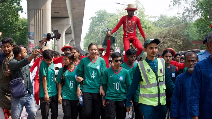 পহেলা বৈশাখে জাতীয় নারী ফুটবল দলের অংশগ্রহণ