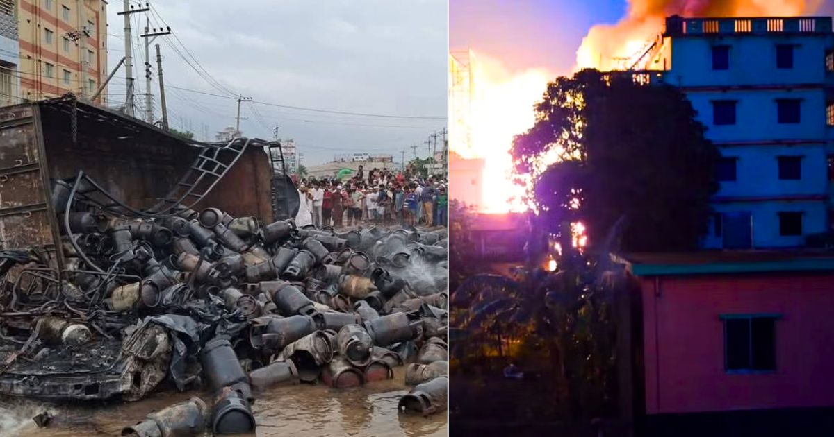 কুমিল্লা-সিলেট মহাসড়কে গ্যাস সিলিন্ডার বোঝাই ট্রাক উল্টে ভয়াবহ অগ্নিকাণ্ড, ক্ষতি এক কোটি টাকার বেশি